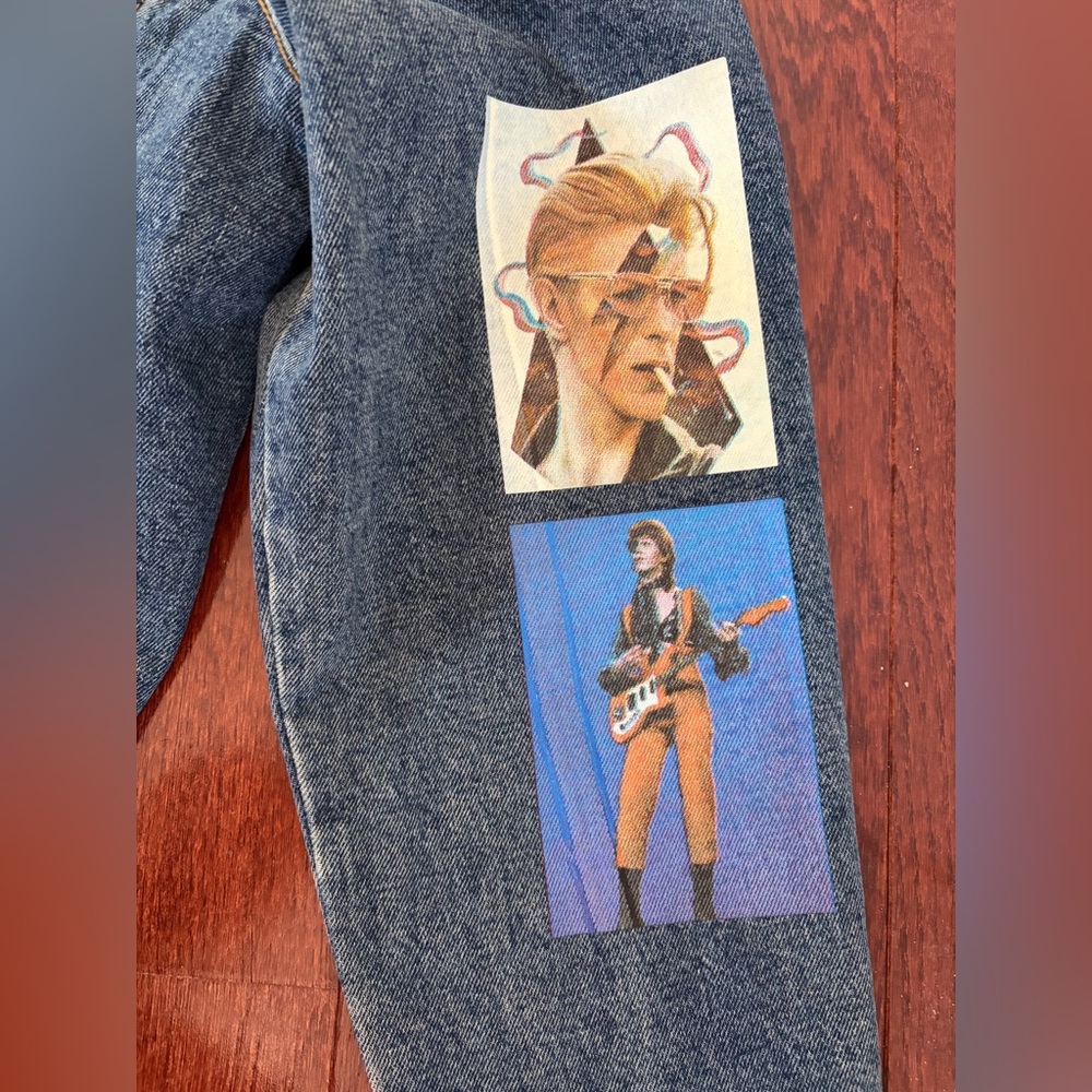 David Bowie handmade / upcycled Denim Jacket - Picture 12 of 14